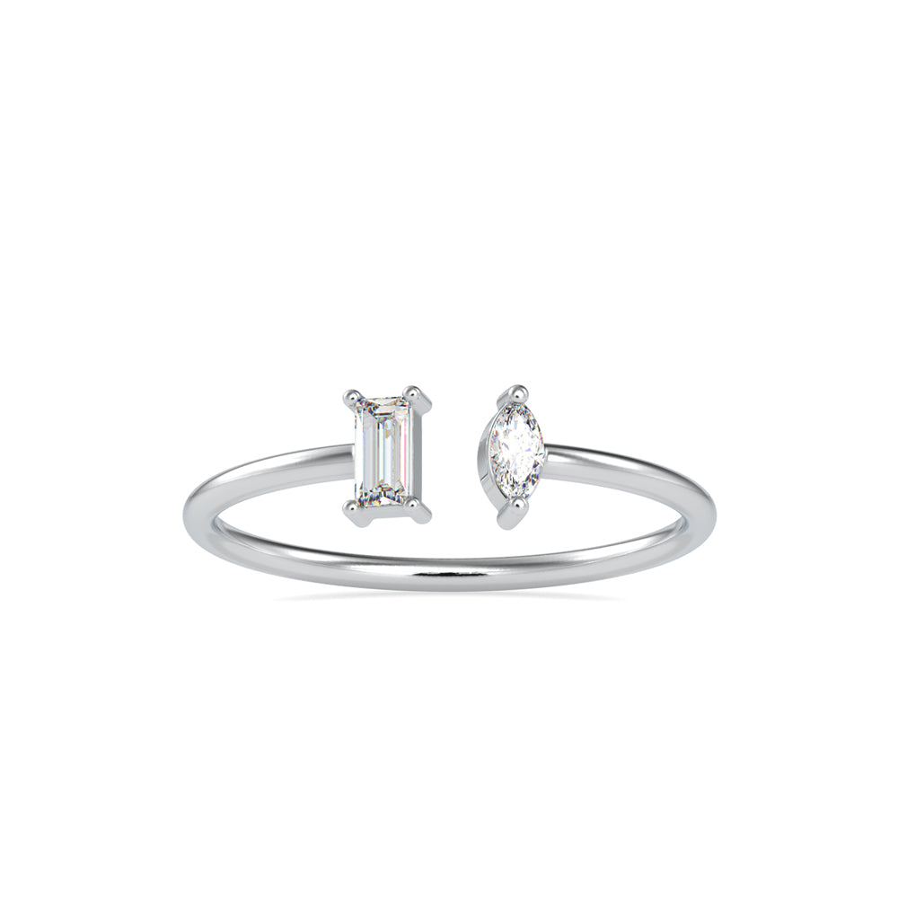 0.16Ct Open Style Two Stone Lab-Grown Diamond Gold Ring