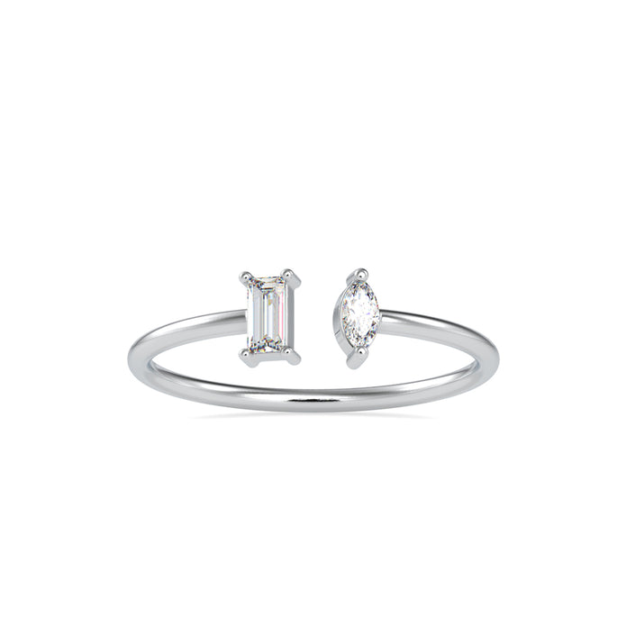 0.16Ct Open Style Two Stone Lab-Grown Diamond Gold Ring