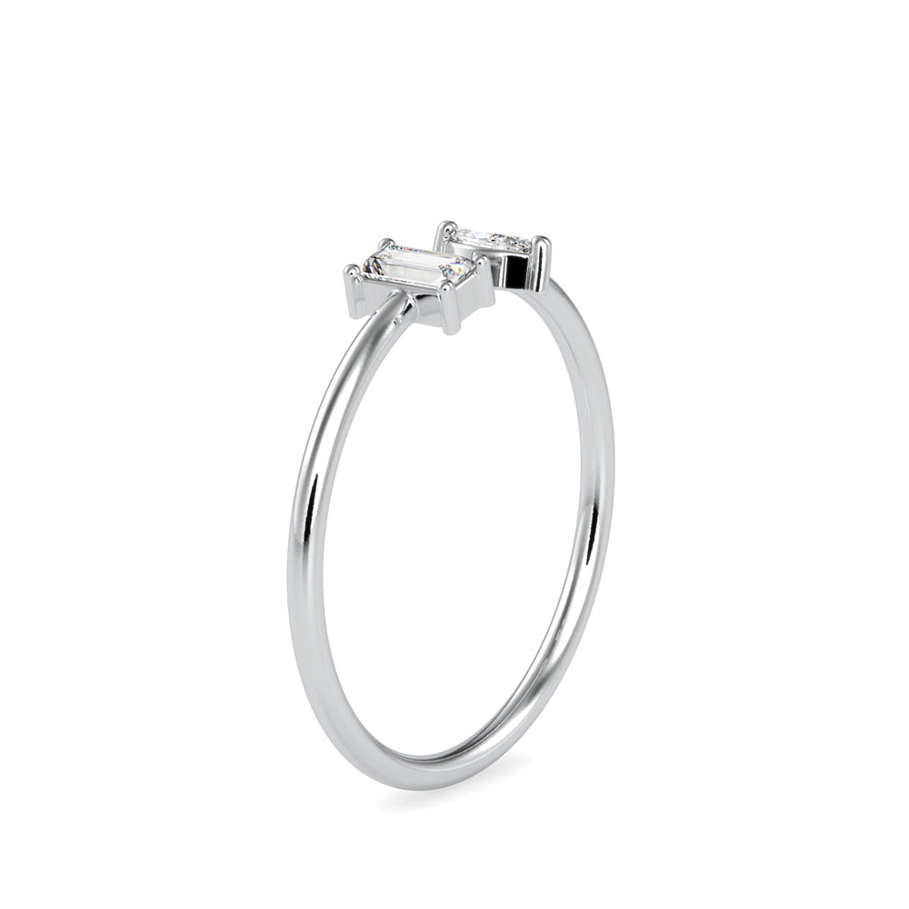0.16Ct Open Style Two Stone Lab-Grown Diamond Gold Ring