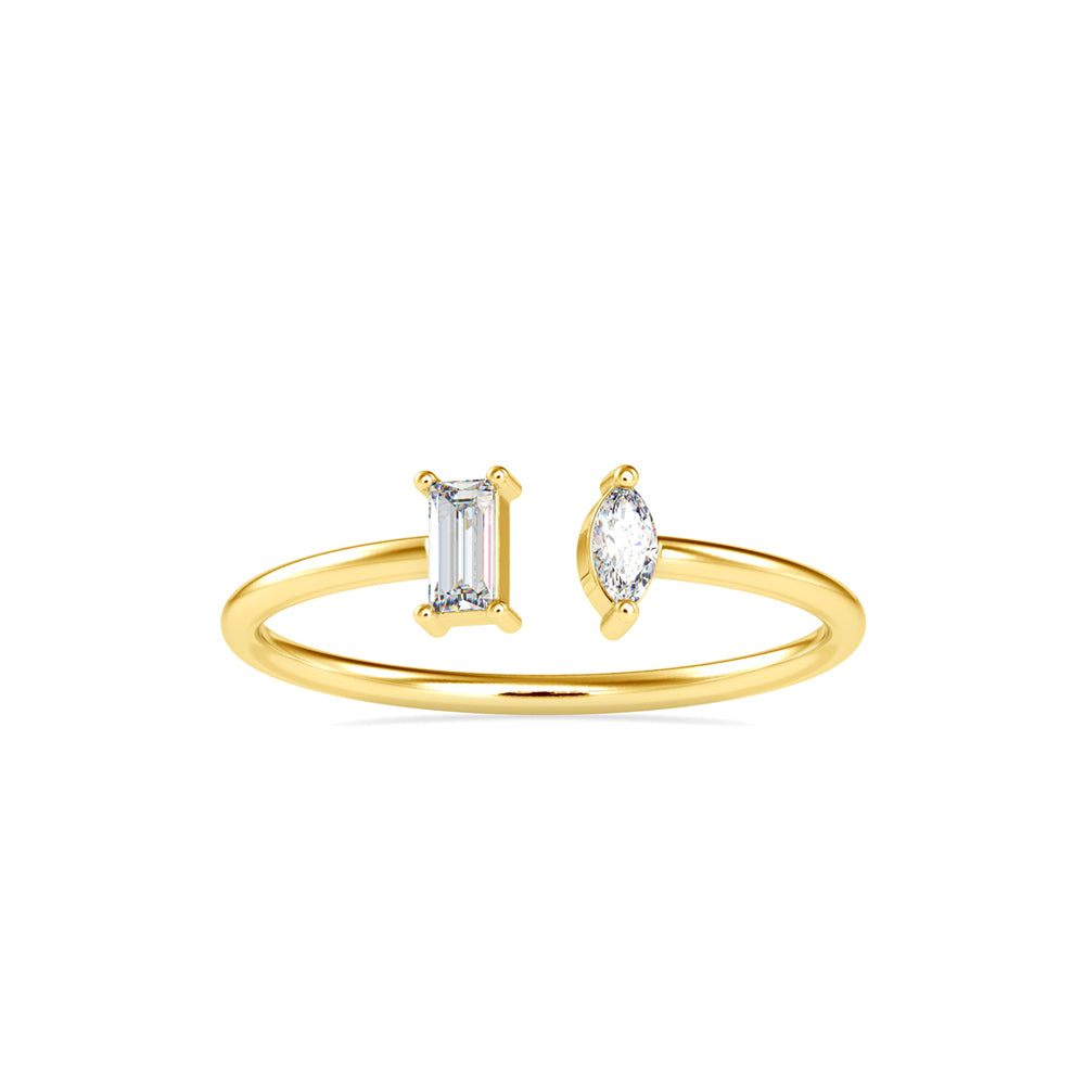 0.16Ct Open Style Two Stone Lab-Grown Diamond Gold Ring