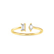 0.16Ct Open Style Two Stone Lab-Grown Diamond Gold Ring