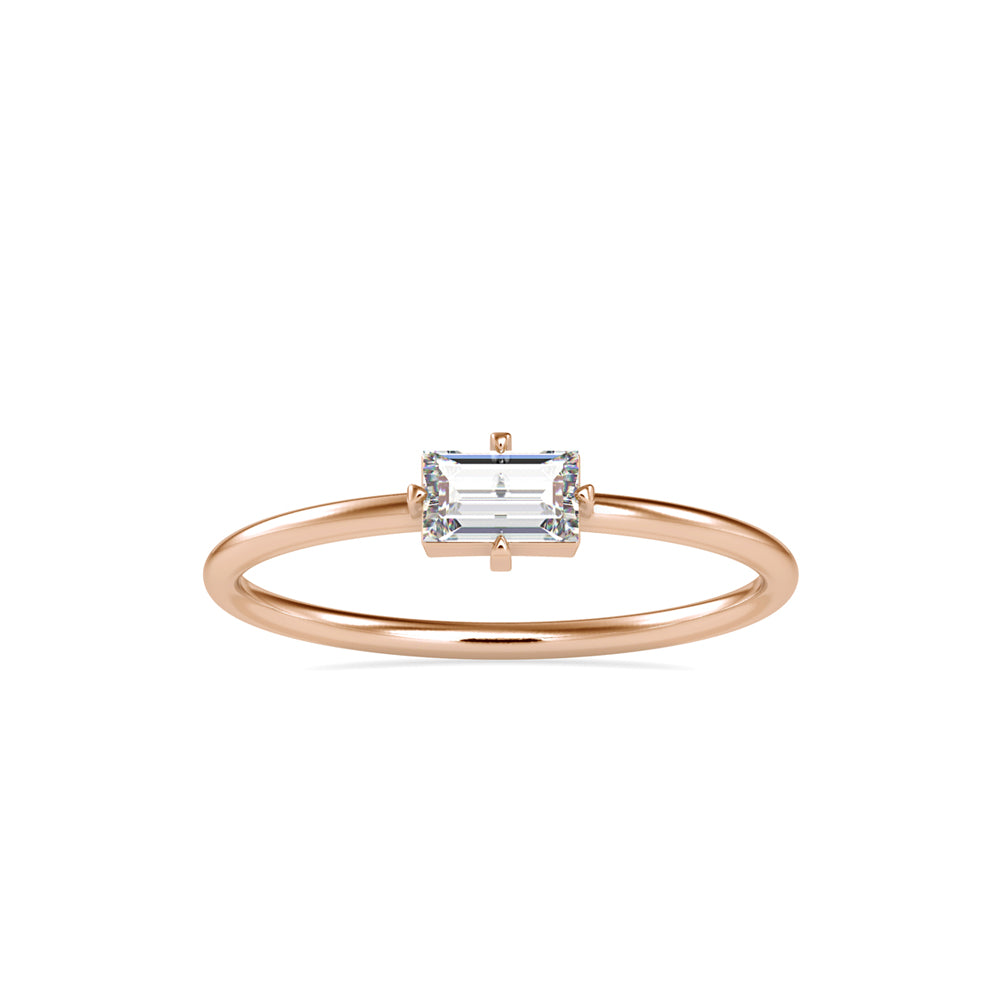 0.31Ct Baguette Solitaire Lab-Grown Diamond Gold Ring