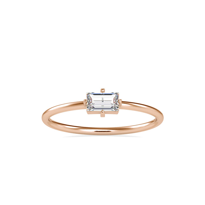 0.31Ct Baguette Solitaire Lab-Grown Diamond Gold Ring