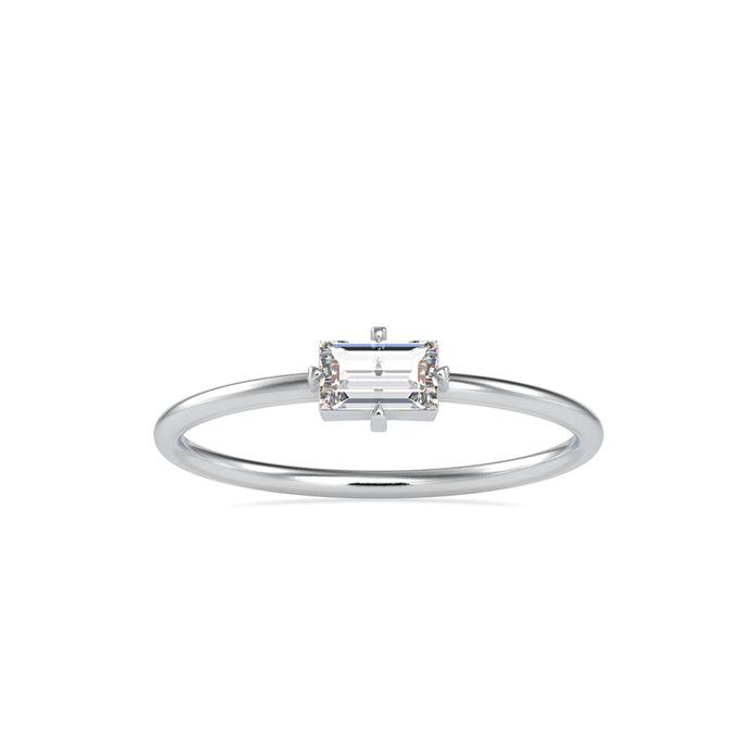 0.31Ct Baguette Solitaire Lab-Grown Diamond Gold Ring
