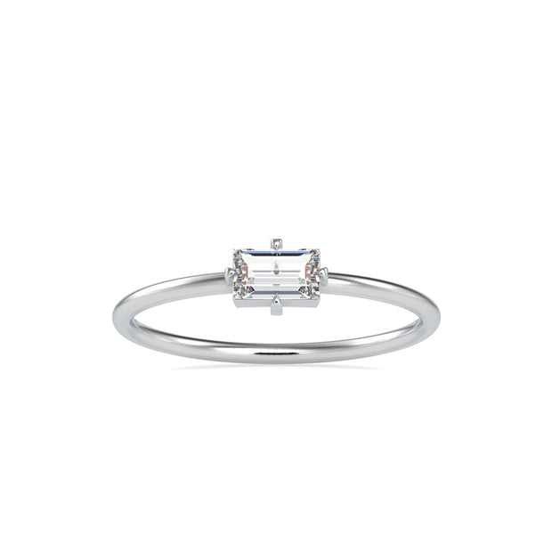 0.31Ct Baguette Solitaire Lab-Grown Diamond Gold Ring