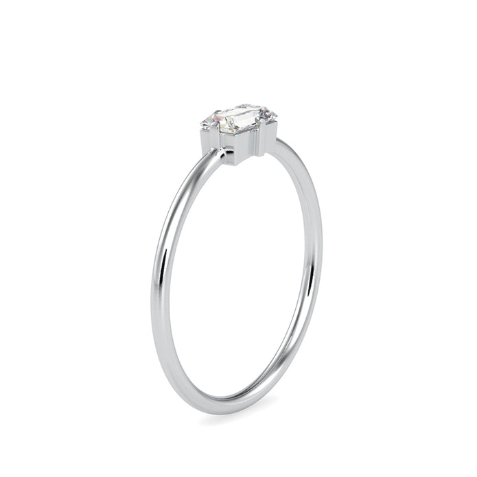 0.31Ct Baguette Solitaire Lab-Grown Diamond Gold Ring