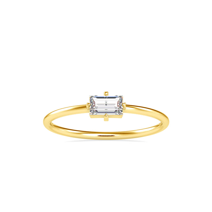 0.31Ct Baguette Solitaire Lab-Grown Diamond Gold Ring