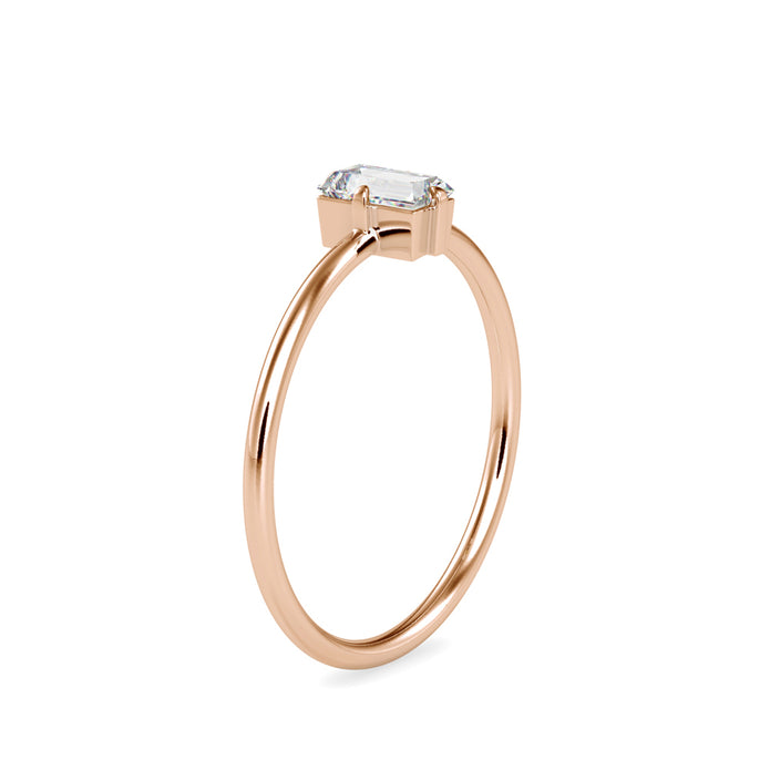 0.31Ct Baguette Solitaire Minimalist Lab-Grown Diamond Gold Ring