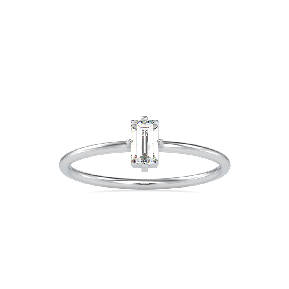 0.31Ct Baguette Solitaire Minimalist Lab-Grown Diamond Gold Ring