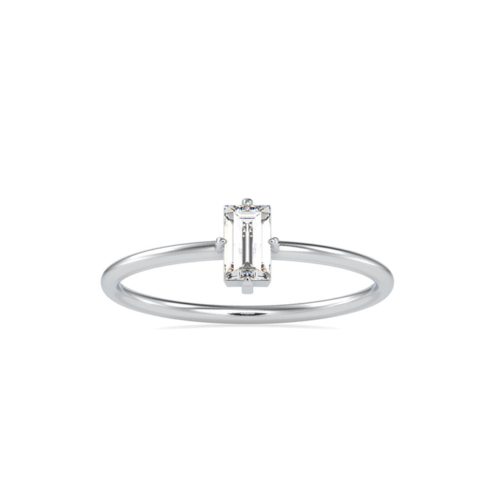 0.31Ct Baguette Solitaire Minimalist Lab-Grown Diamond Gold Ring