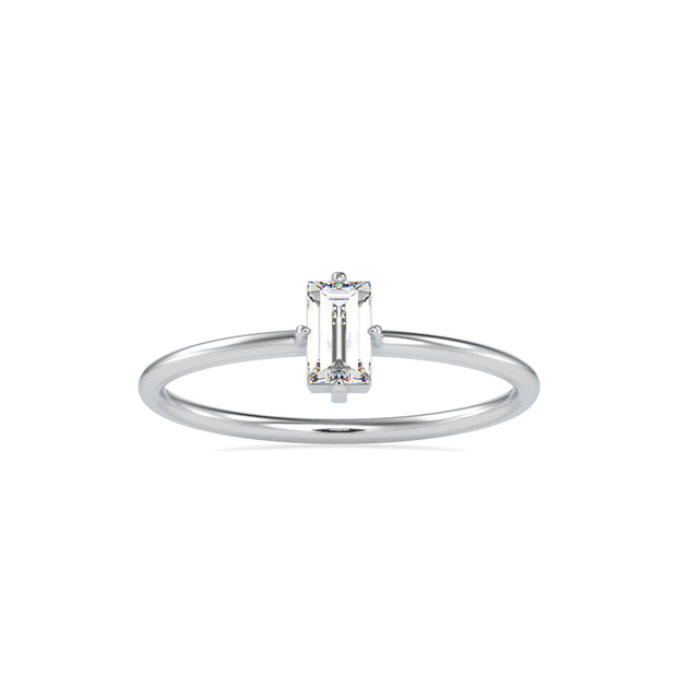 0.31Ct Baguette Solitaire Minimalist Lab-Grown Diamond Gold Ring