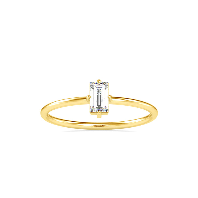 0.31Ct Baguette Solitaire Minimalist Lab-Grown Diamond Gold Ring