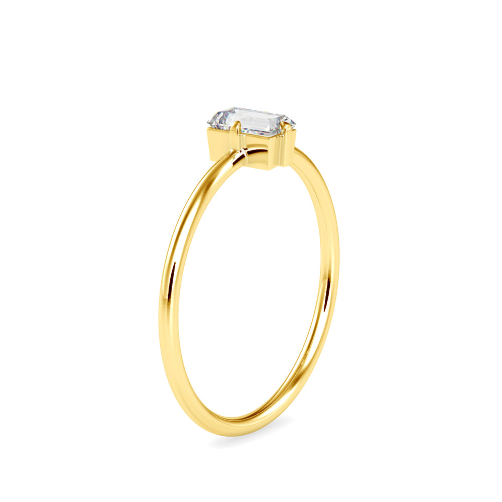 0.31Ct Baguette Solitaire Minimalist Lab-Grown Diamond Gold Ring