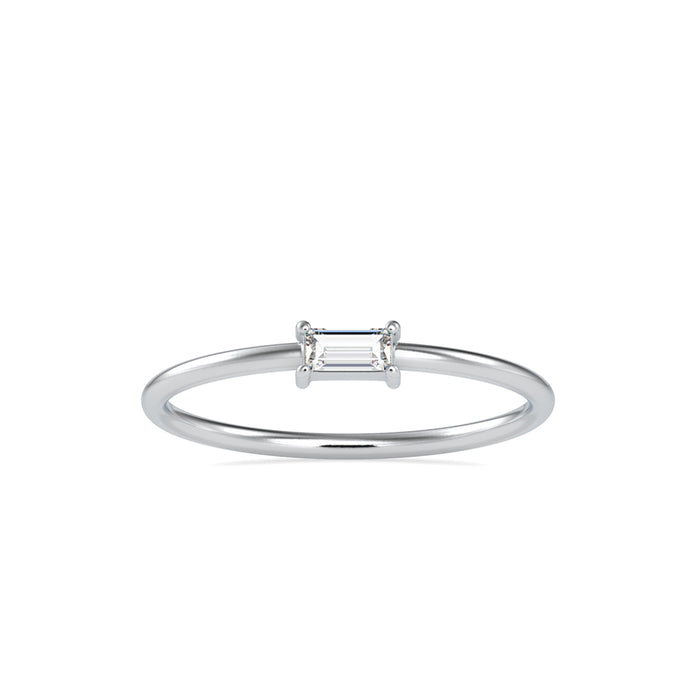 0.11Ct Baguette Prong Set Lab-Grown Diamond Gold Ring