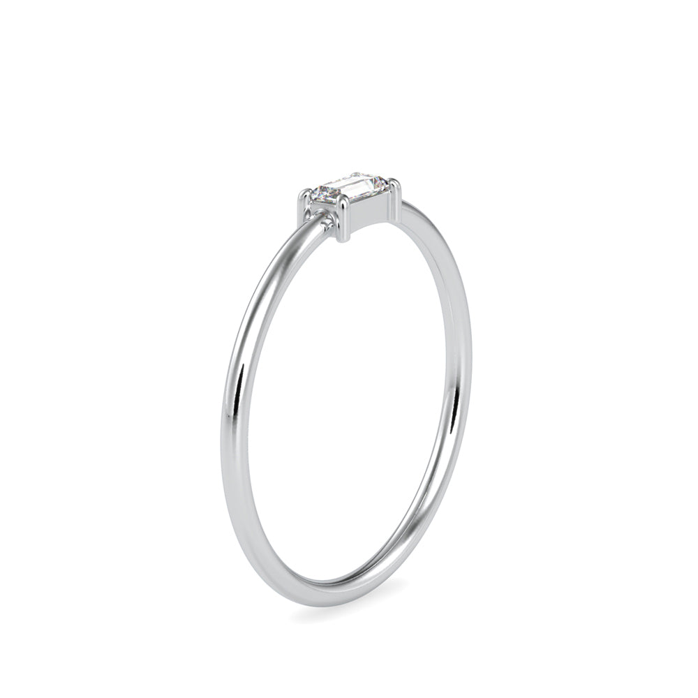 0.11Ct Baguette Prong Set Lab-Grown Diamond Gold Ring