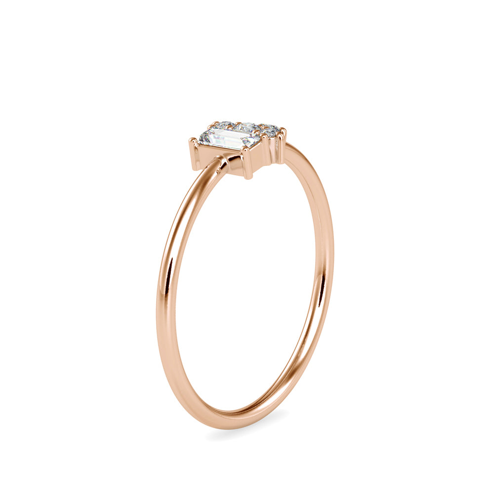 0.17Ct Baguette Prong Set Lab-Grown Diamond Gold Ring