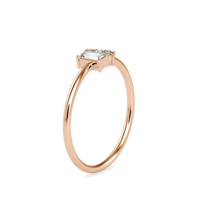 0.17Ct Baguette Prong Set Lab-Grown Diamond Gold Ring
