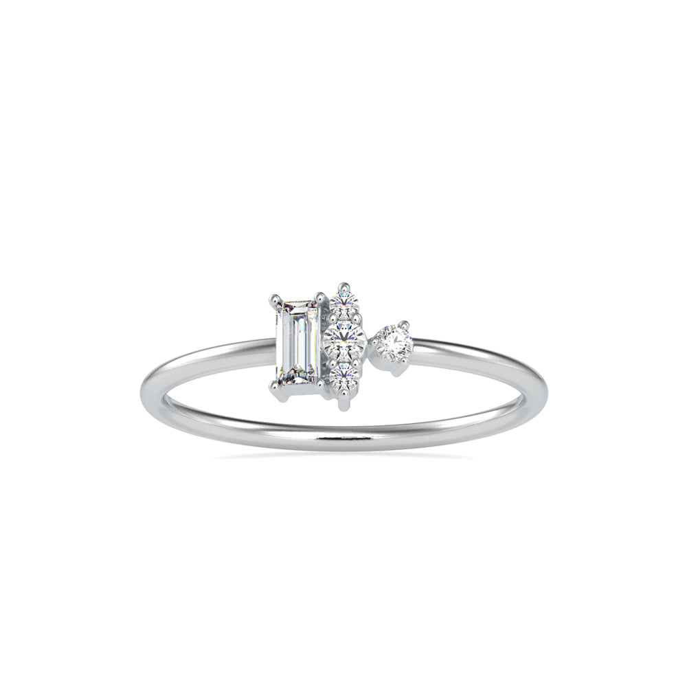 0.17Ct Baguette Prong Set Lab-Grown Diamond Gold Ring
