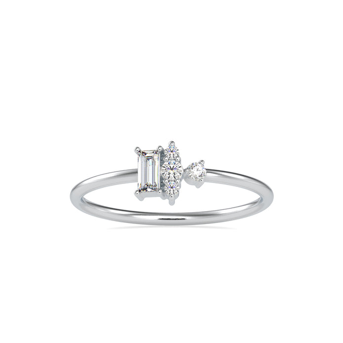 0.17Ct Baguette Prong Set Lab-Grown Diamond Gold Ring