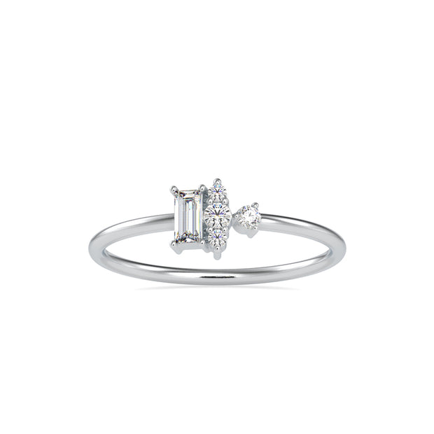 0.17Ct Baguette Prong Set Lab-Grown Diamond Gold Ring