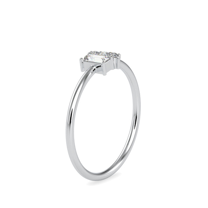 0.17Ct Baguette Prong Set Lab-Grown Diamond Gold Ring