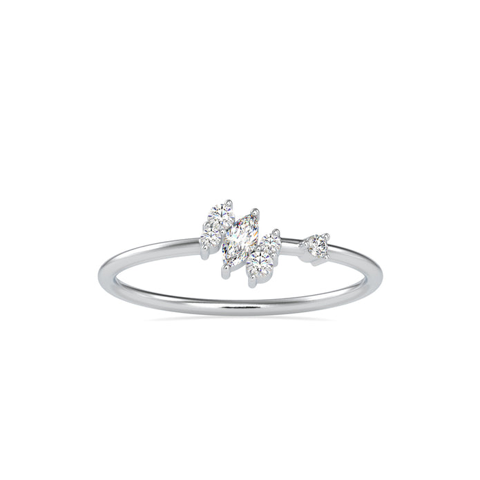 0.12Ct Marquise Prong Set Lab-Grown Diamond Gold Ring
