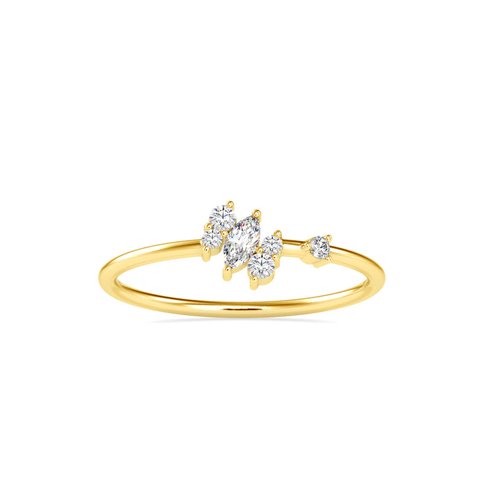 0.12Ct Marquise Prong Set Lab-Grown Diamond Gold Ring