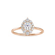 0.65Ct Round Halo Lab-Grown Diamond Gold Ring