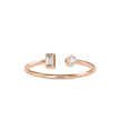 0.08Ct Open Style Two Stone Lab-Grown Diamond Gold Ring