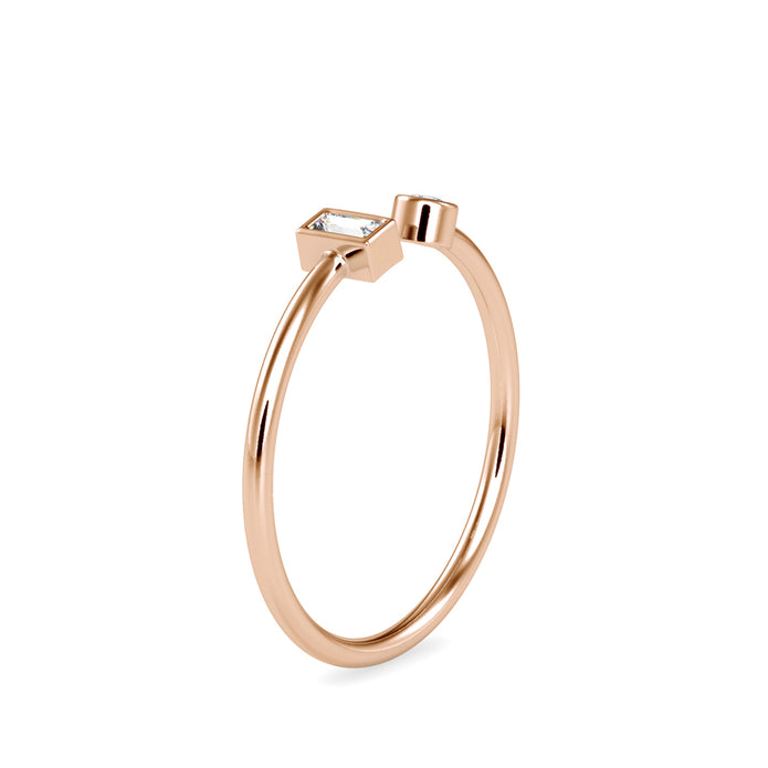 0.08Ct Open Style Two Stone Lab-Grown Diamond Gold Ring