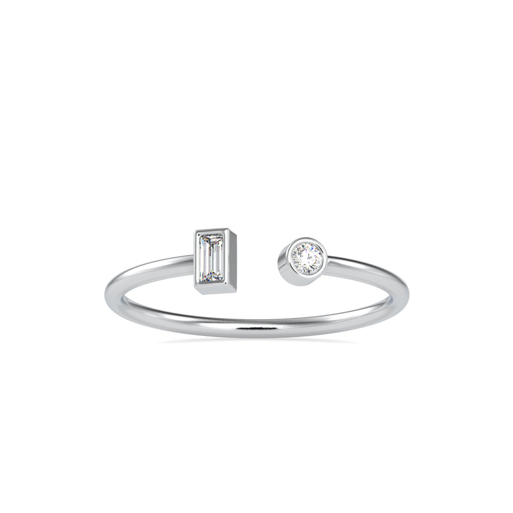 0.08Ct Open Style Two Stone Lab-Grown Diamond Gold Ring