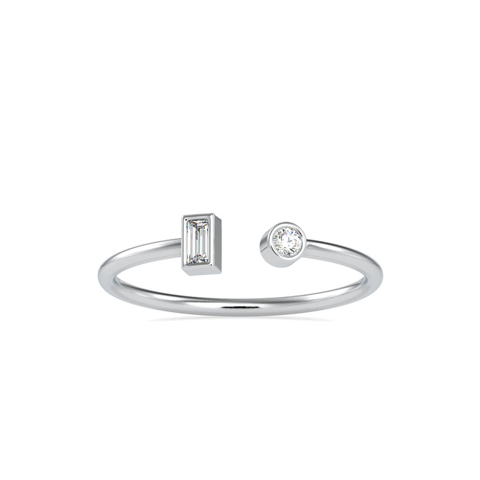 0.08Ct Open Style Two Stone Lab-Grown Diamond Gold Ring