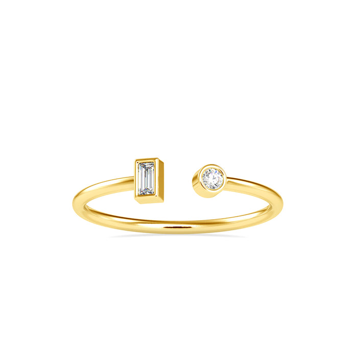 0.08Ct Open Style Two Stone Lab-Grown Diamond Gold Ring