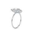 1.03Ct Elongated Oval Halo Lab-Grown Diamond Gold Ring