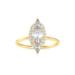 1.03Ct Elongated Oval Halo Lab-Grown Diamond Gold Ring