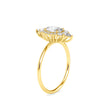 1.03Ct Elongated Oval Halo Lab-Grown Diamond Gold Ring