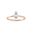 0.20Ct Round Oval Two Stone Lab-Grown Diamond Gold Ring