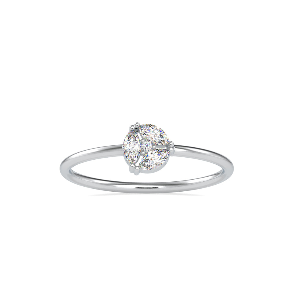 0.16Ct Floral Cluster Look Lab-Grown Diamond Gold Ring