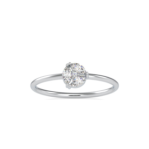 0.16Ct Floral Cluster Look Lab-Grown Diamond Gold Ring