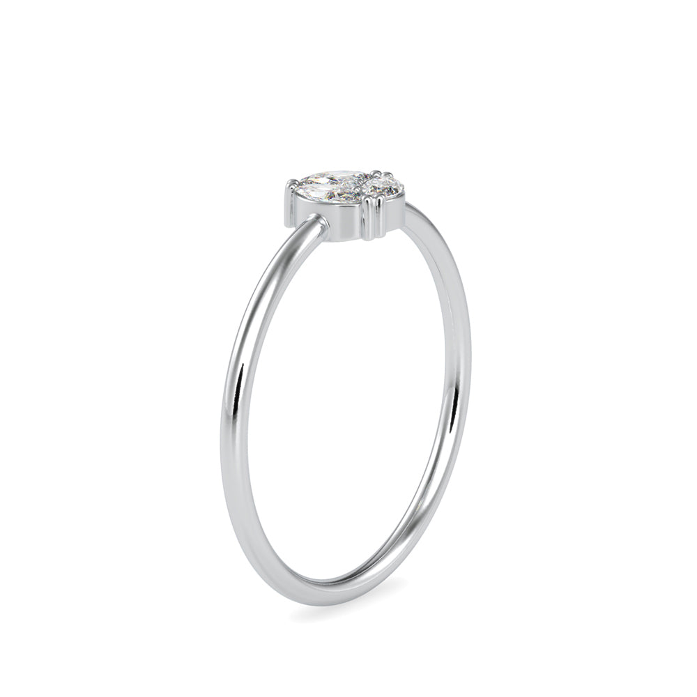 0.16Ct Floral Cluster Look Lab-Grown Diamond Gold Ring