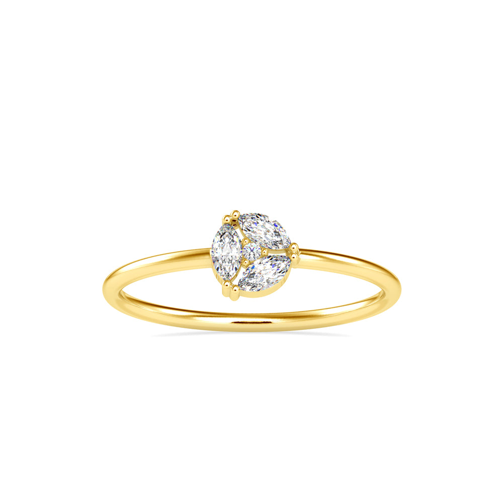 0.16Ct Floral Cluster Look Lab-Grown Diamond Gold Ring