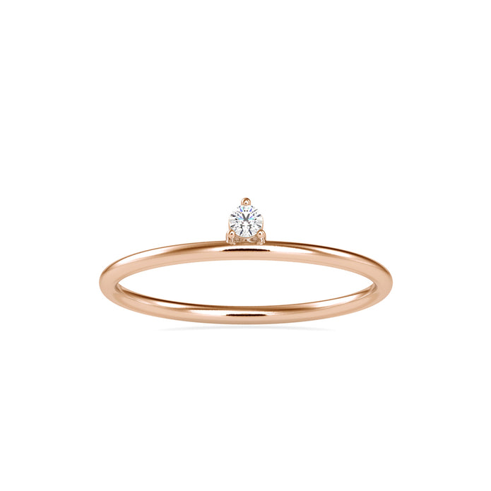 0.04Ct Round Prong Lab-Grown Diamond Gold Ring