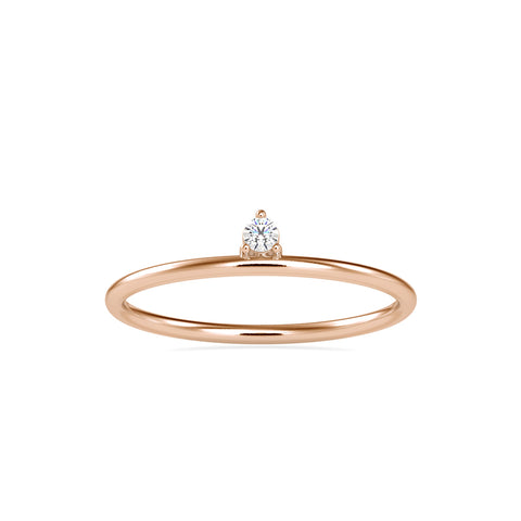 0.04Ct Round Prong Lab-Grown Diamond Gold Ring