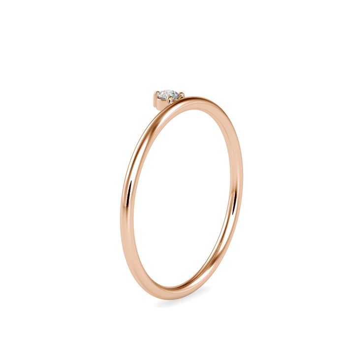 0.04Ct Round Prong Lab-Grown Diamond Gold Ring