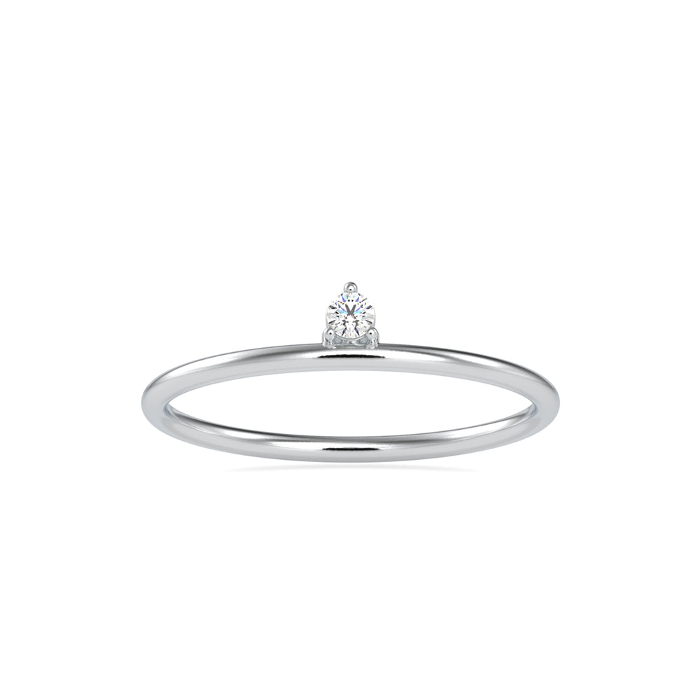 0.04Ct Round Prong Lab-Grown Diamond Gold Ring