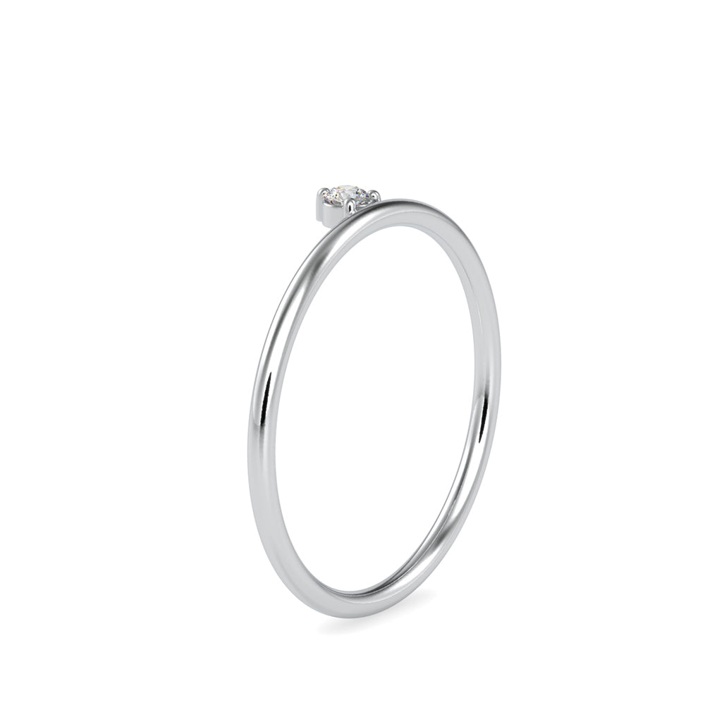 0.04Ct Round Prong Lab-Grown Diamond Gold Ring