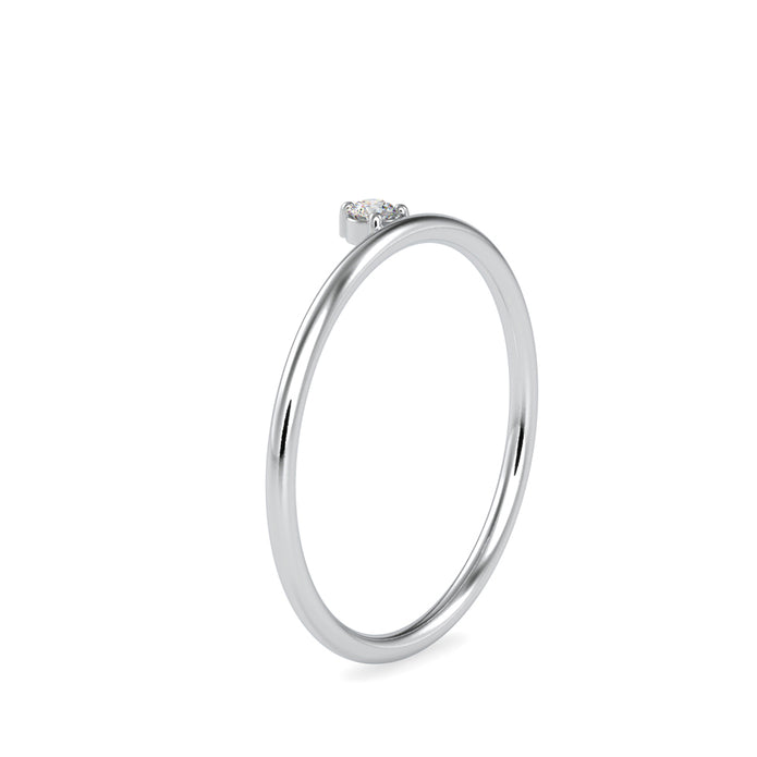 0.04Ct Round Prong Lab-Grown Diamond Gold Ring