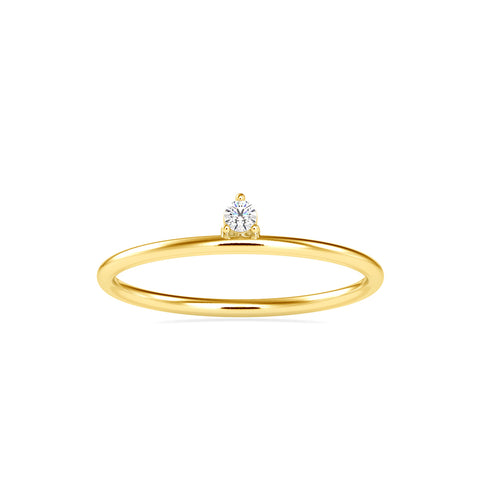 0.04Ct Round Prong Lab-Grown Diamond Gold Ring