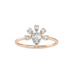 0.63Ct Pear Prong With Cluster Lab-Grown Diamond Gold Ring