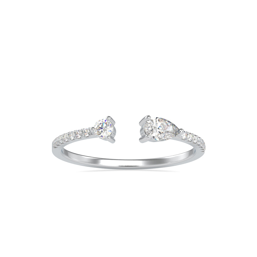 0.29Ct Open Style Two Stone Lab-Grown Diamond Gold Ring
